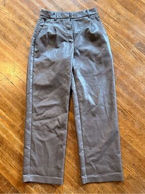 Wilfred Gray Leather-Look Chinos